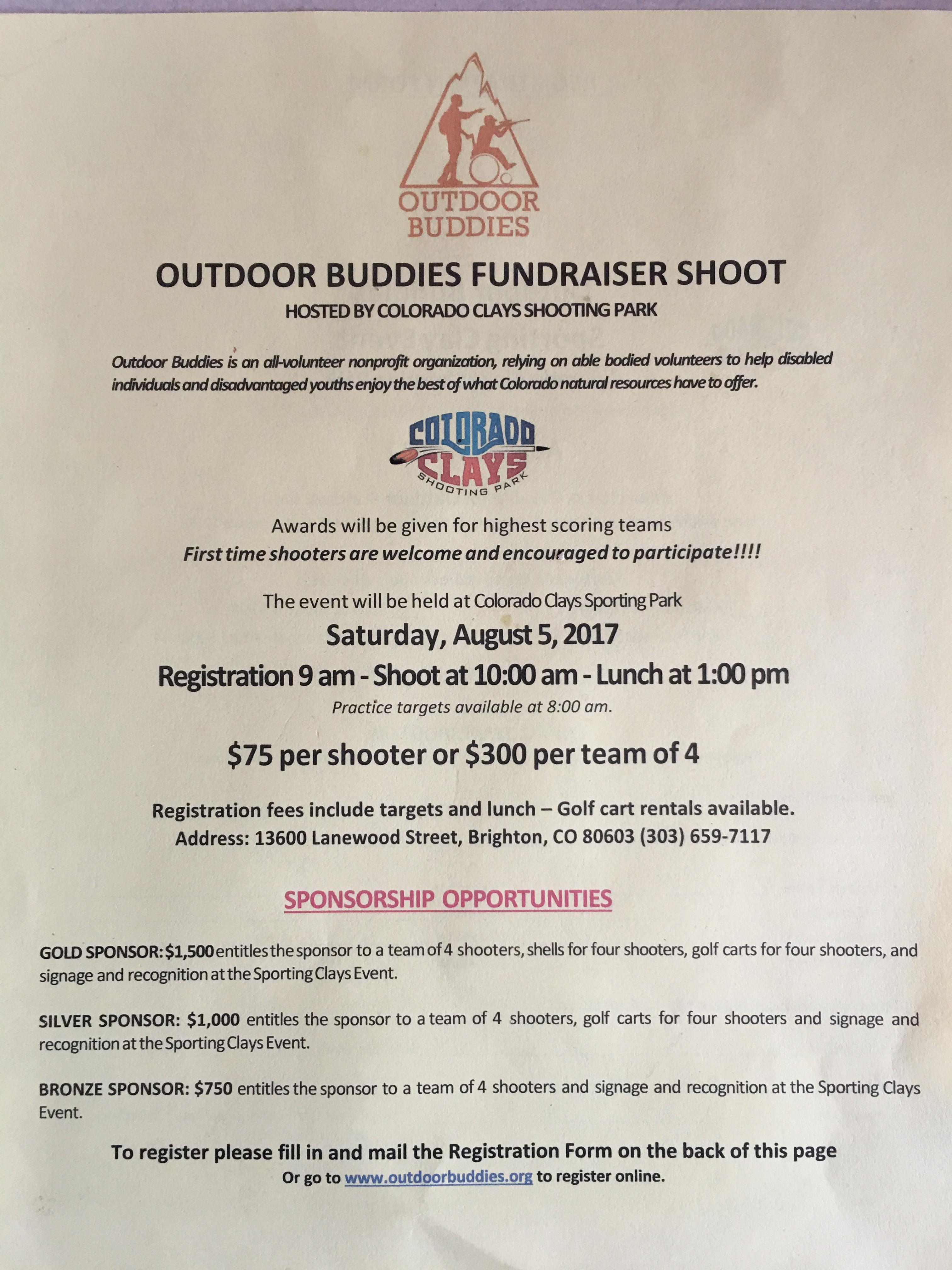 2017 Outdoor Buddies Fundraiser Shoot