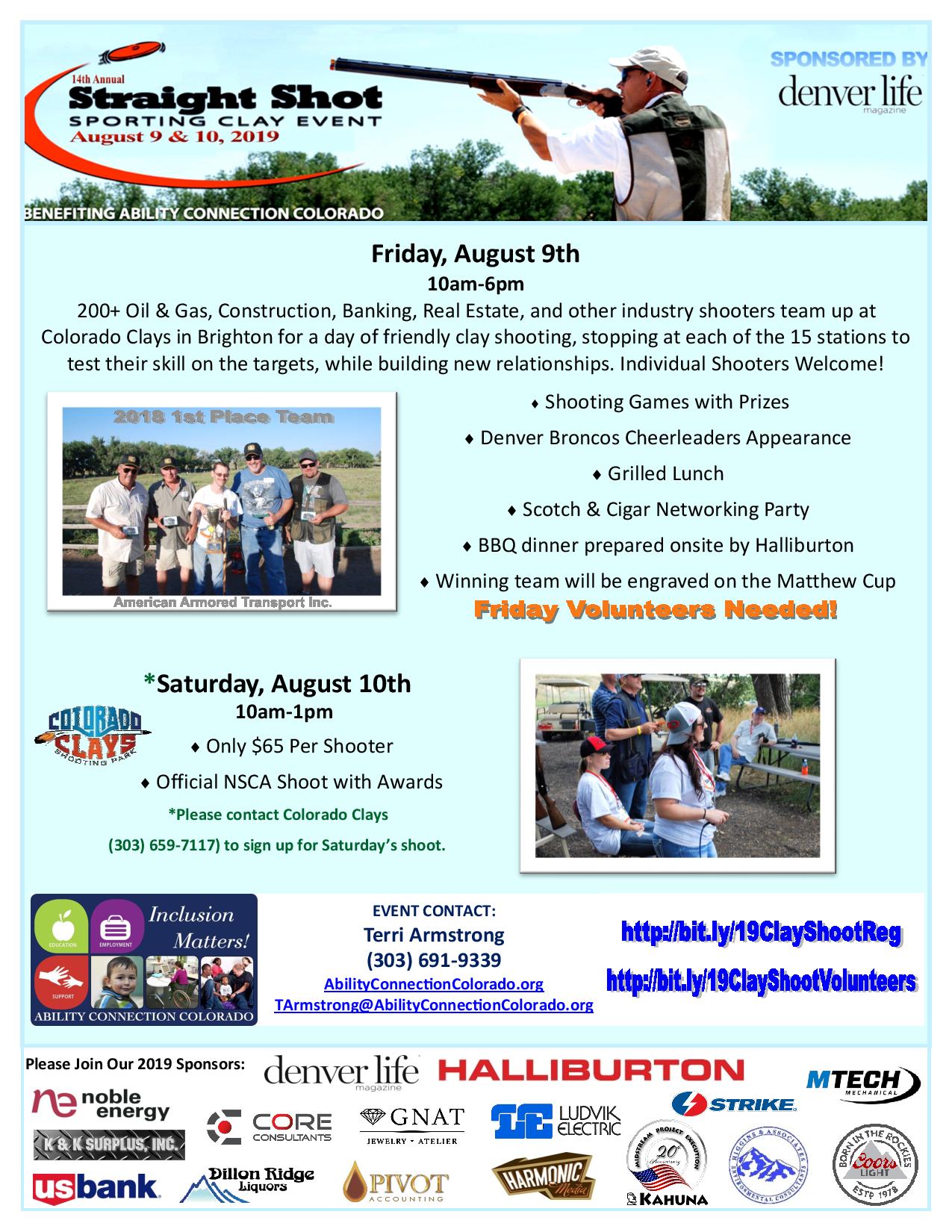 14th Annual Ability Connection Colorado Straight Shot Sporting Clays Event