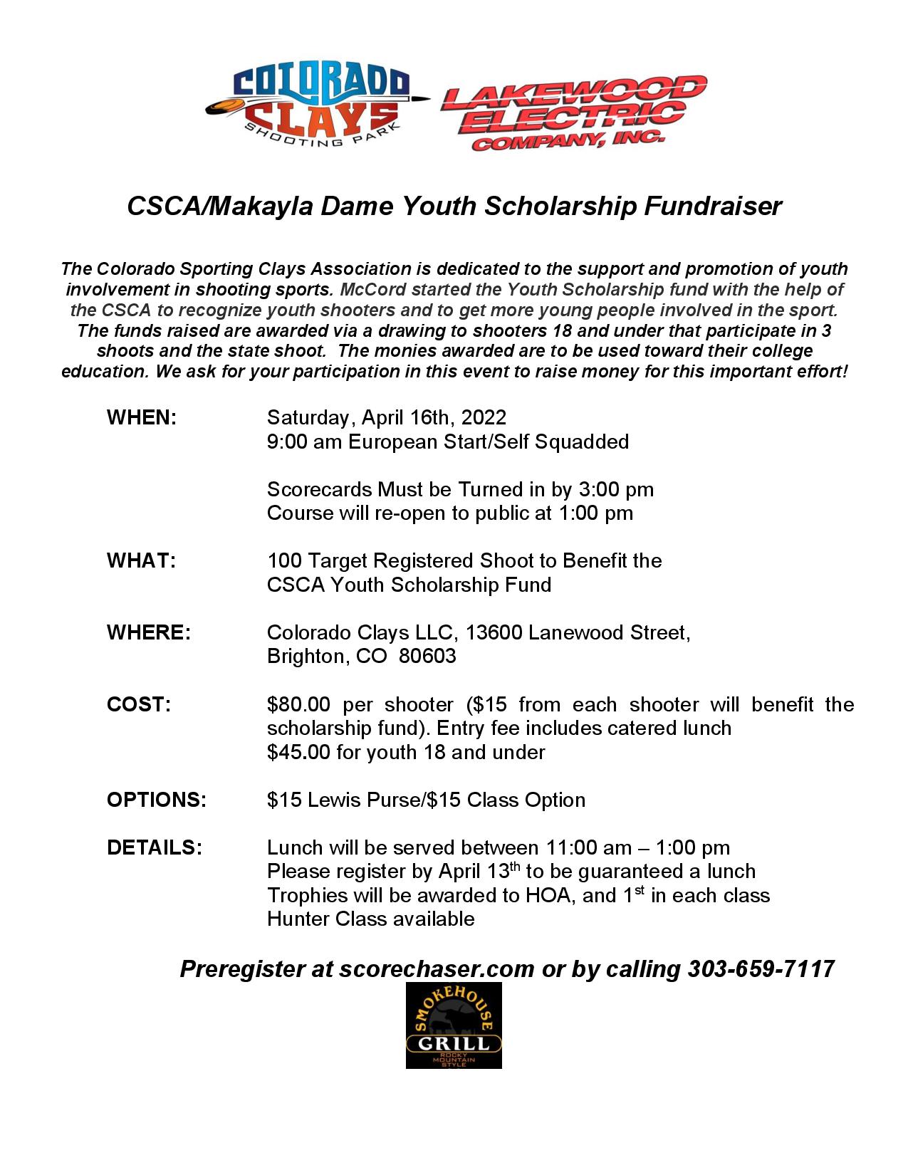 CSCA/Makayla Dame Youth Scholarship Fundraiser